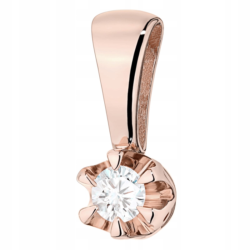 Zlatý Přívěsek Dámský pr. 585 14k Klasický s briliantem 0,10ct