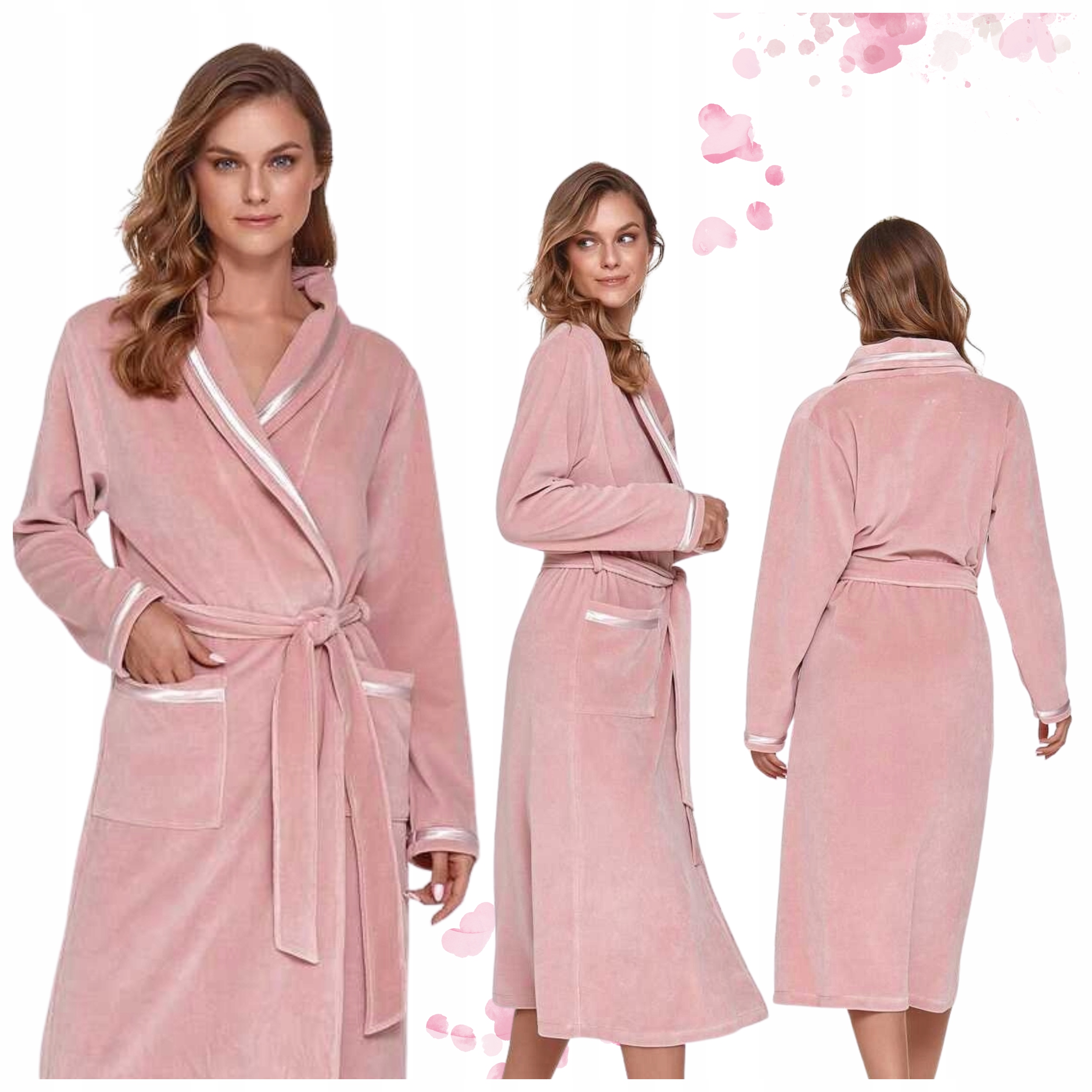 Dámský župan ke kolenům bez kapuce Papaya Růžový Doctor Nap Velikost XL