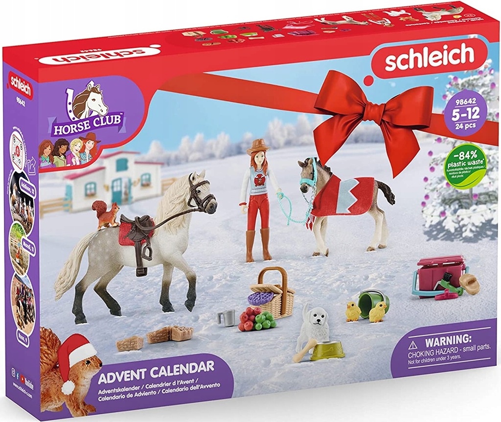 Schleich 98642 Kalendarz Adwentowy Konie, Figurki Horse Club 2022 24w1
