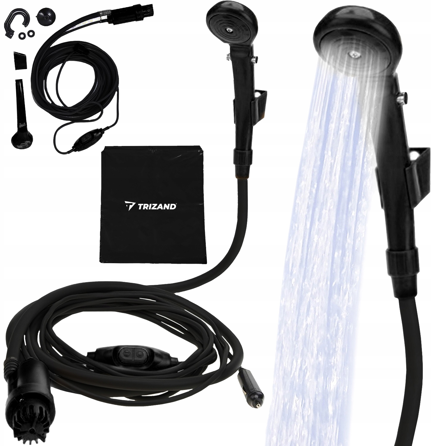 Prysznic Przenośny Natrysk Turystyczny Camping 12V, Zestaw Turystyczny Marka bez marki