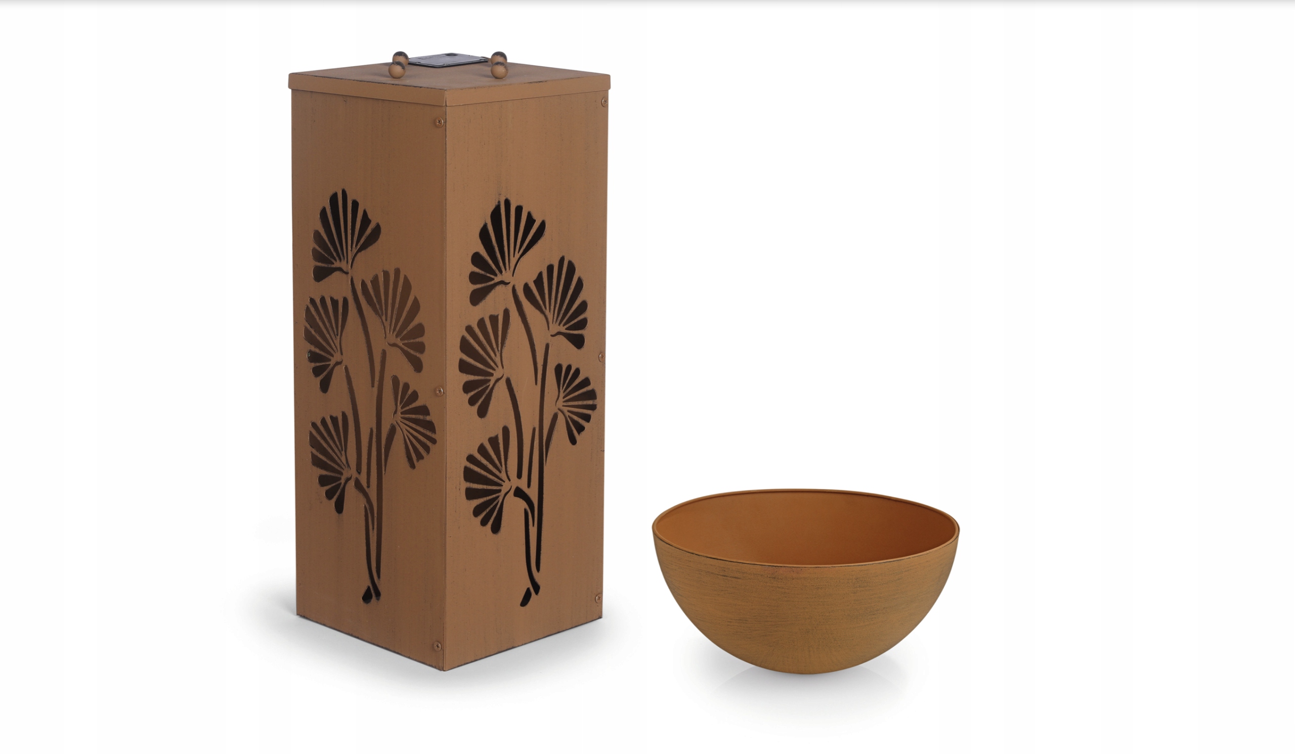 Doniczka Easymaxx 59 cm metalowa brązowa Wysokość produktu 59 cm