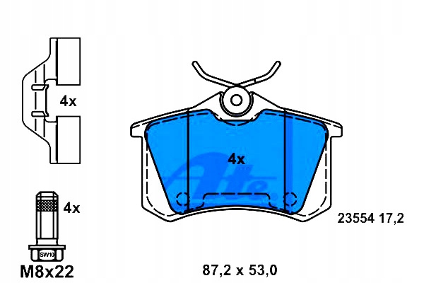 Ate Brzdové Destičky Citroen Zadní C2 C3 C4 C8 DS3 D