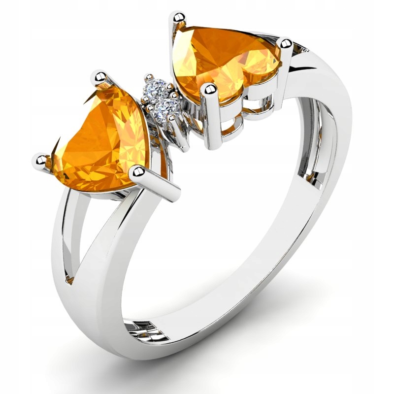 

Pierścionek Białe Złoto Cytryny I Brylanty 1,43CT