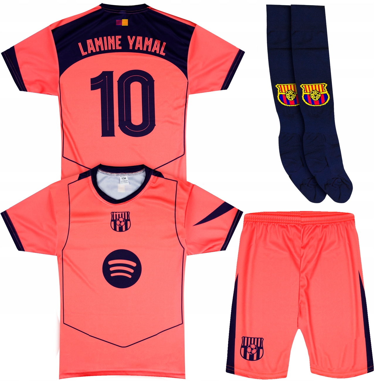 Strój piłkarski i getry Zestaw 3w1 komplet Lamine Yamal 152 cm