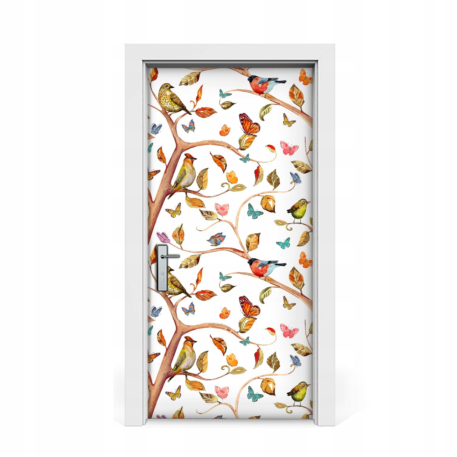 

Naklejka na drzwi okleina Ptaki na gałęzi 95x205