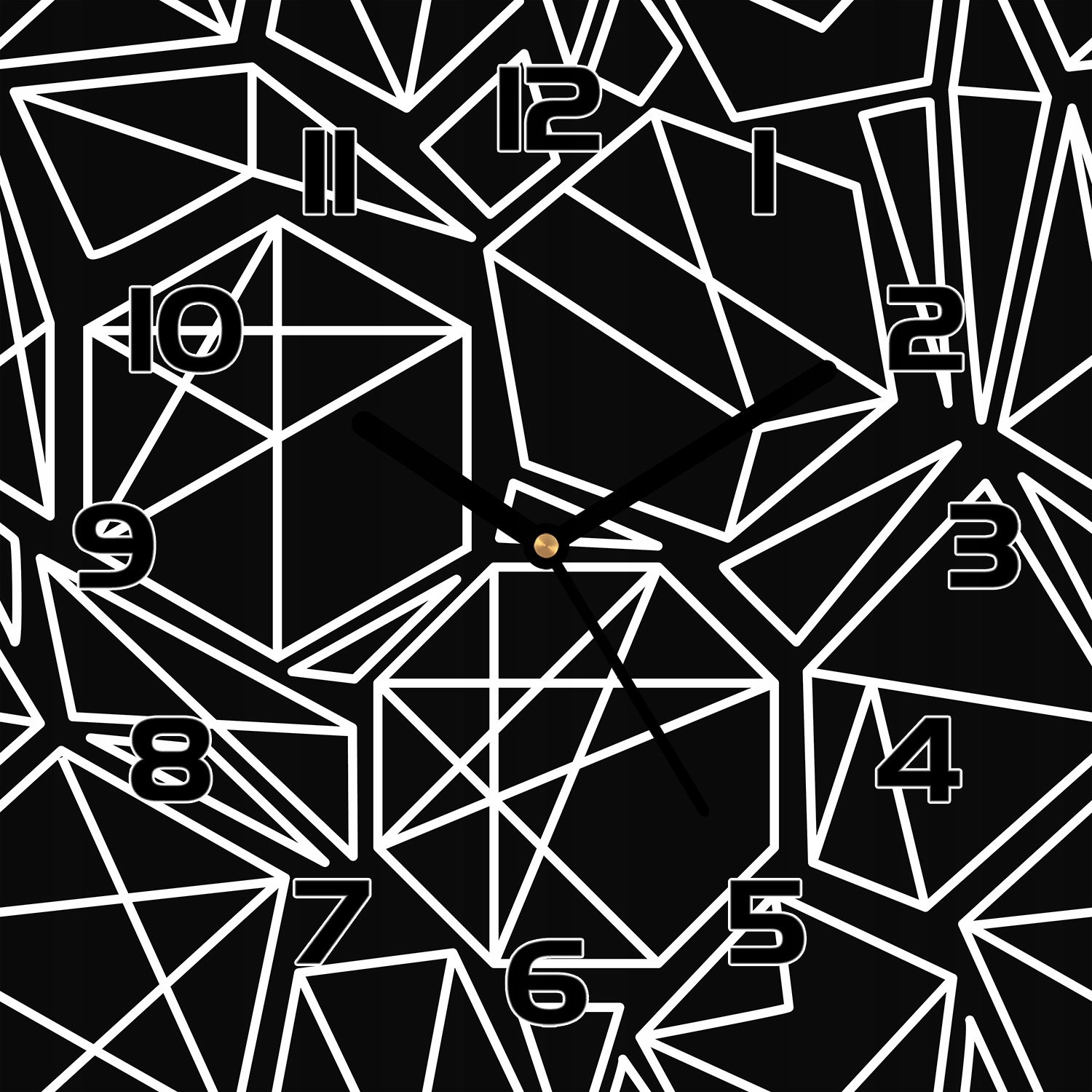 

Ładny zegar szklany Czarno-białe bryły 30x30 cm