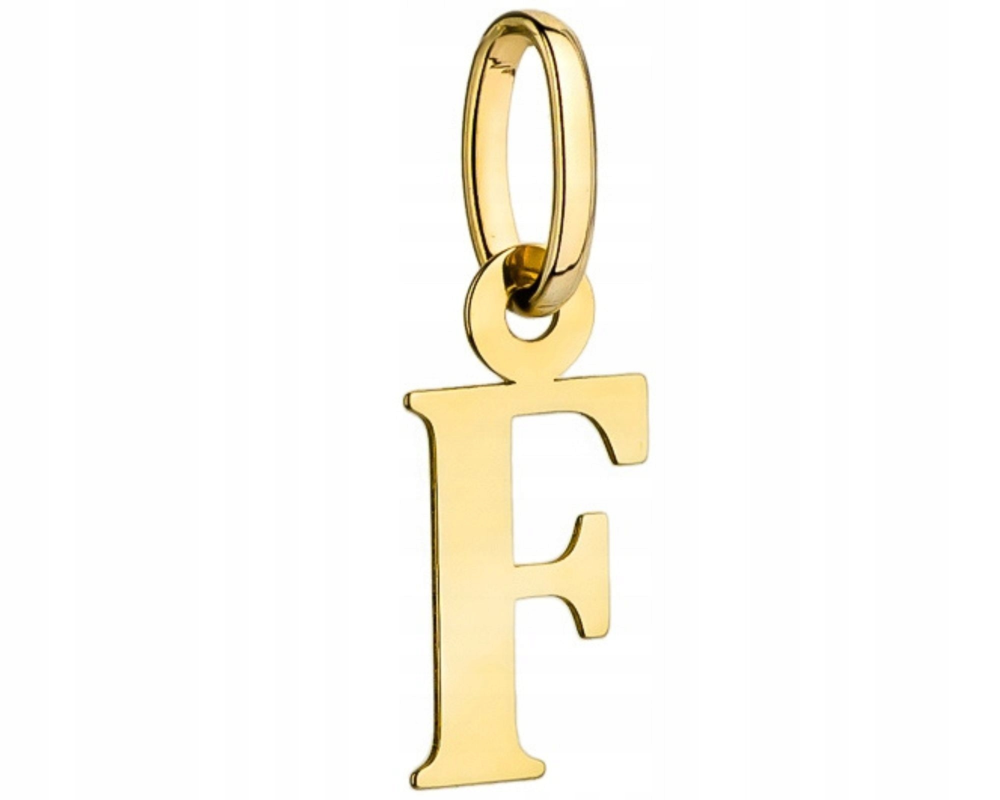Zlatý přívěsek přívěsek písmeno F gravírování