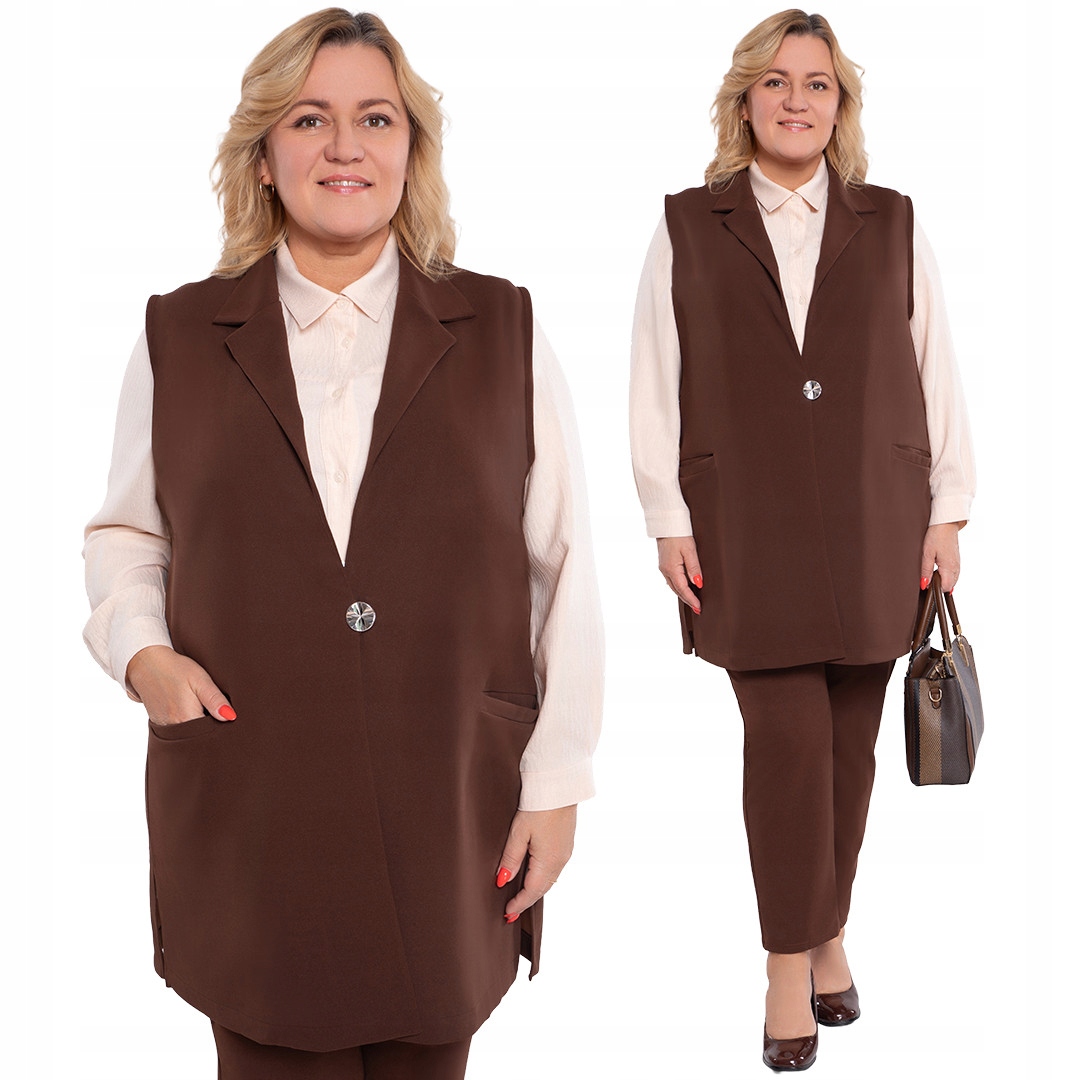 Hnědá vesta s kapsami 62