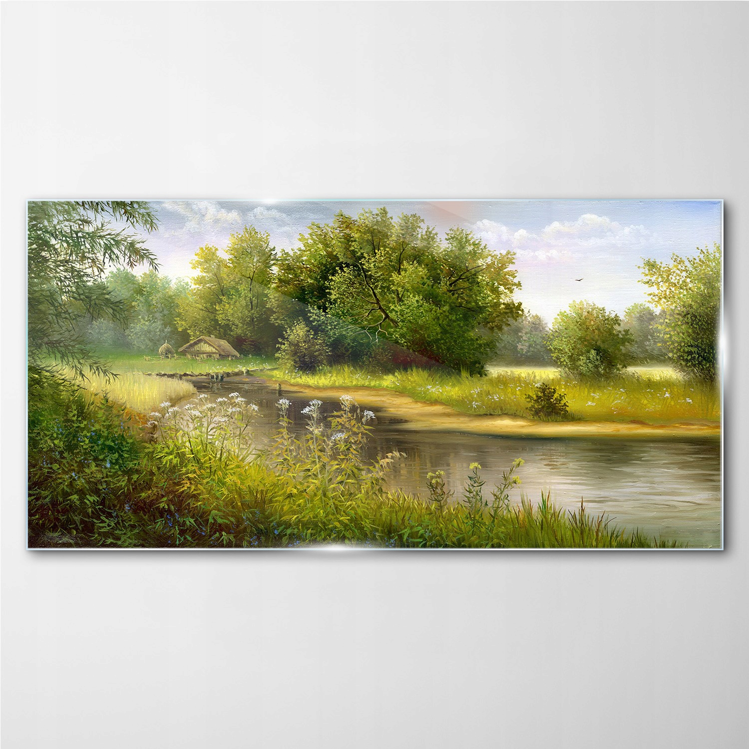 

Foto-obraz szklany Las rzeka przyroda 100x50 cm