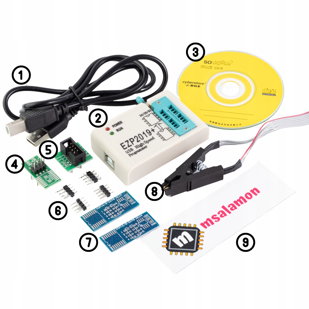 Programator EZP2019+ EEPROM Flash BIOS IMMO +klips Kod producenta EZP2019+ BIOS FLASH EEPROM z KLIPSEM