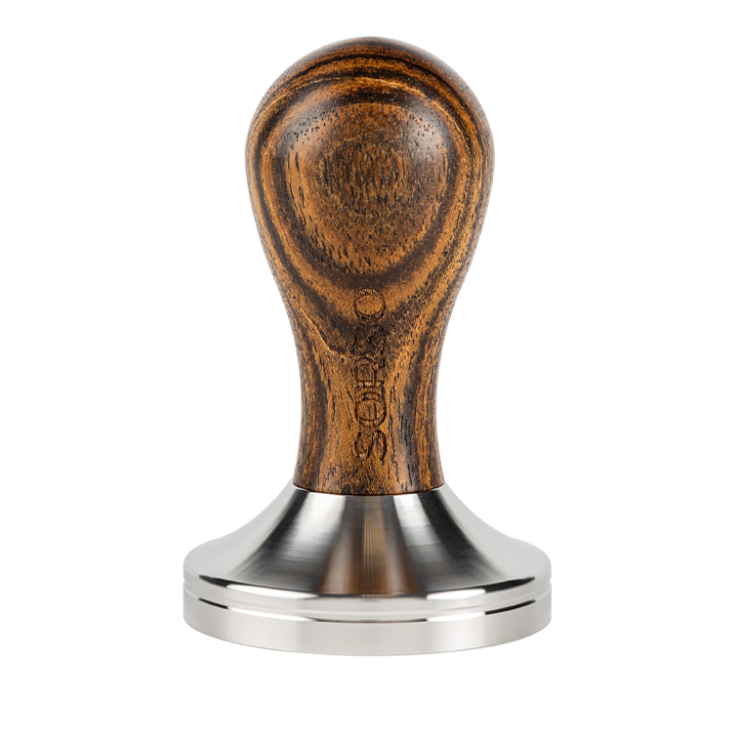 Levně Tamper z z nerezové oceli Sorso Barista s dřevěnou rukojetí, 58 mm, hnědý