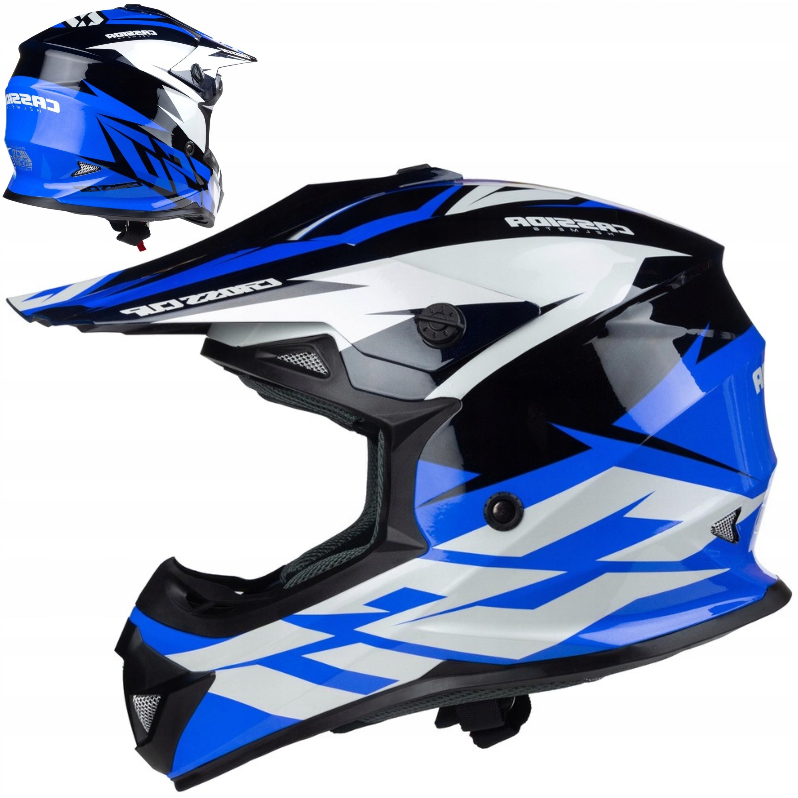 Motocyklová Přilba Cross Cup/Two brýle, kukla, černá Mat 53-54 cm Xs