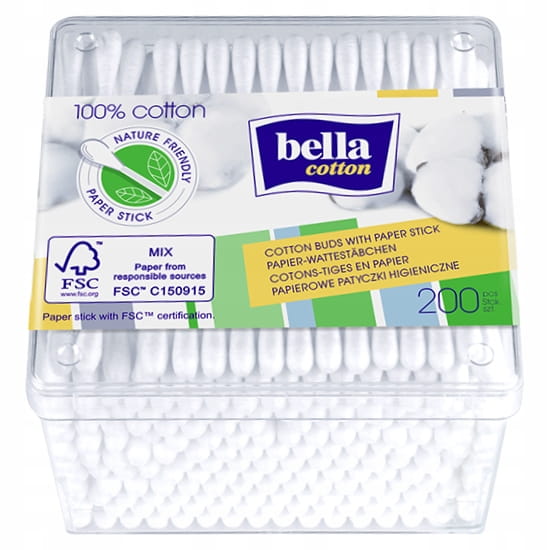 

Patyczki higieniczne papierowe 200szt. Bella