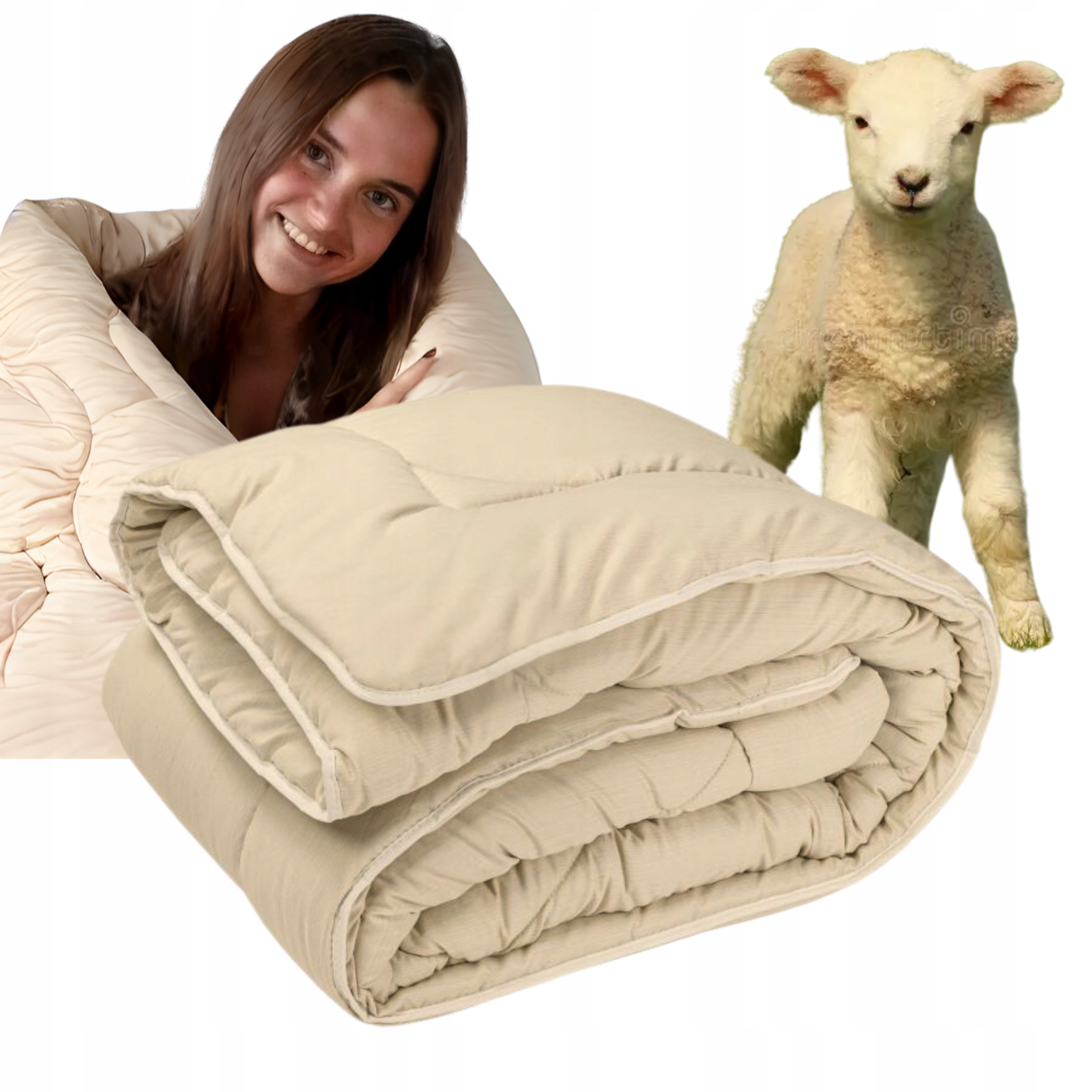 Zimní Přikrývka 155x200 Vlněná Silná Teplá Vlna Kufr Polská Výroba