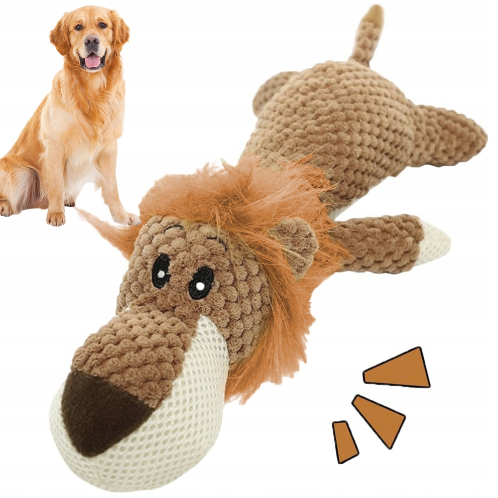 Levně Hračka Pro Psy Velký Plyšový Lev Přetahovadlo Interaktivní Hračky 36 CM