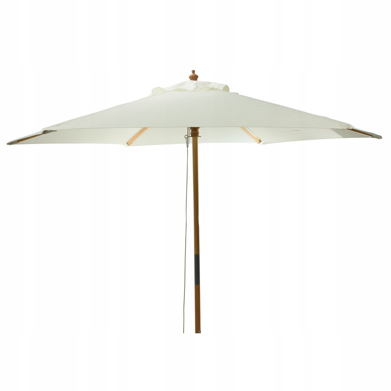 Záhradný Slnečník Drevený Biely Ø 250 CM Polyester 180G/M2 Fsc