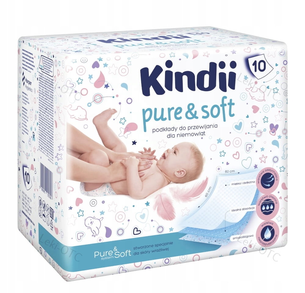 Kindii Pure&Soft Podkłady Dla Niemowląt 10szt