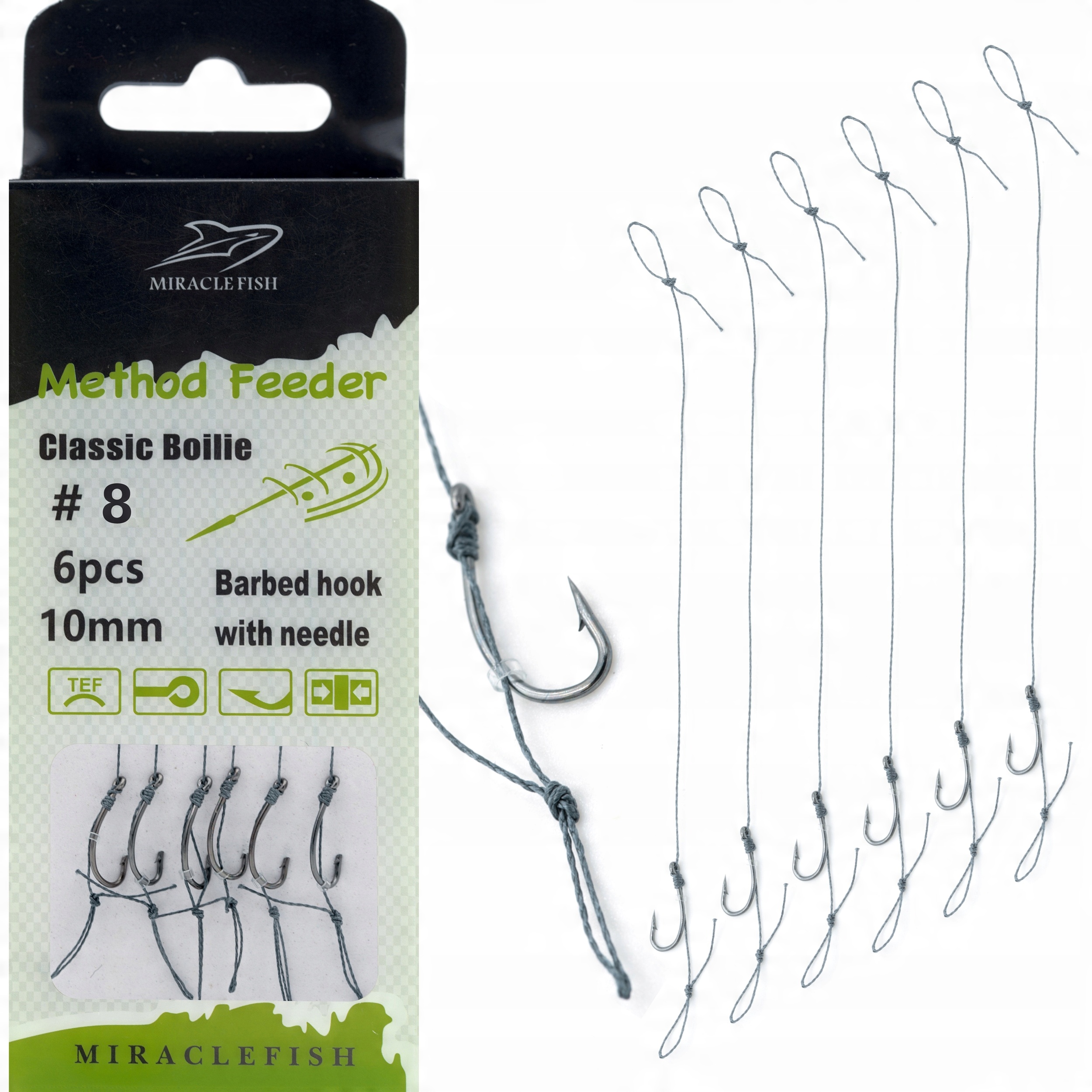 

Przypony Haki Teflonowe Method Feeder Z Włosem R8;