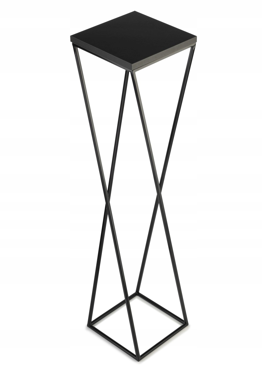 

Czarny Kwietnik Stojak Na Kwiaty Metal Mdf 100 cm
