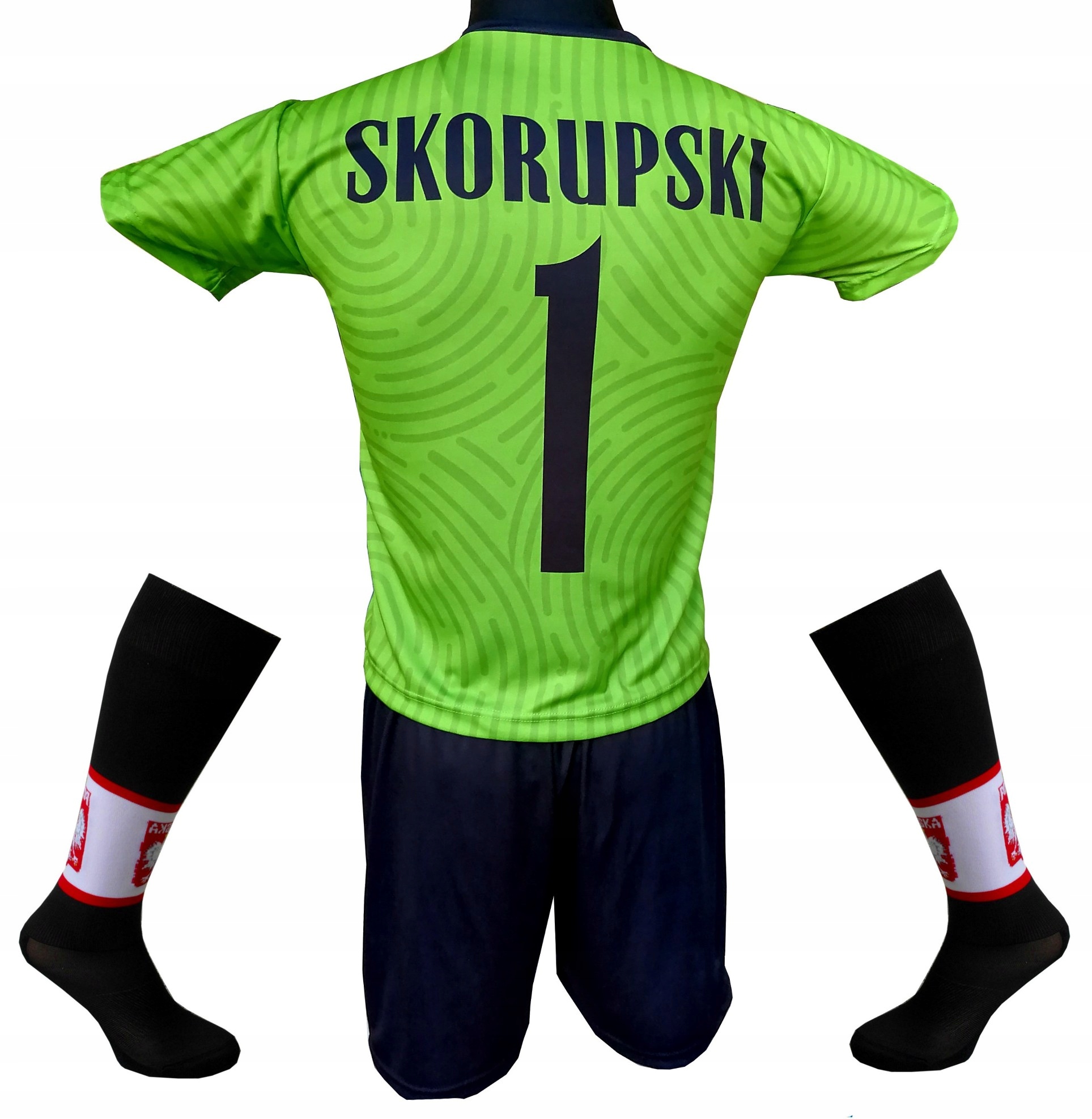 Komplet strój bramkarski Skorupski Polska koszulka spodenki getry :: 158 cm