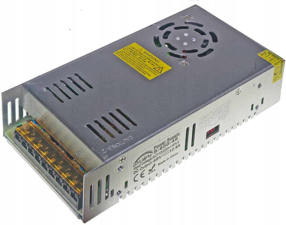 Zasilacz impulsowy 48V 12,5A Cnc silniki krokowe