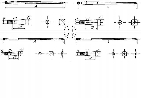 Ząb ładowacza, prosty, profil kwadratowy 36x1000 m Producent części Kverneland