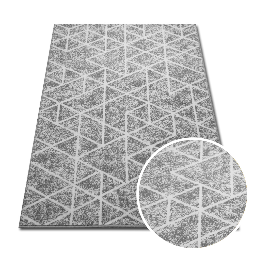 Koberec 120X170 CM New Idea Geometrie Šedá 3601WS42 Měkký Vlas