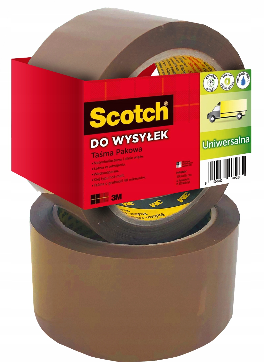 

Taśma klejąca pakowa Scotch 371 brąz 50mmx66m 1szt