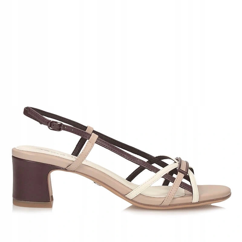Dámské sandály Tamaris 1-28366-46-344 Taupe Comb hnědo-béžové na podpatku