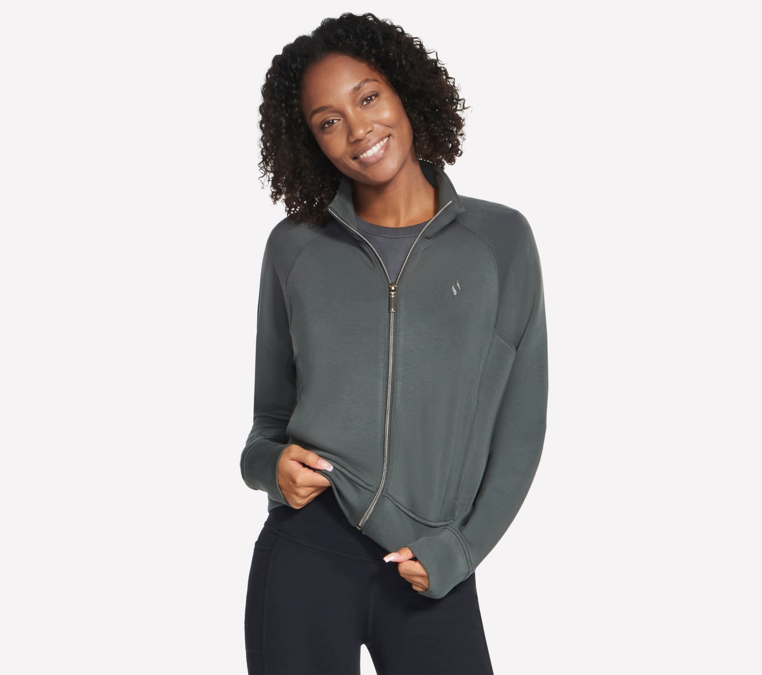Mikina dámská Skechers Skechluxe Elevate Jacket zelená JA278 Gnbk