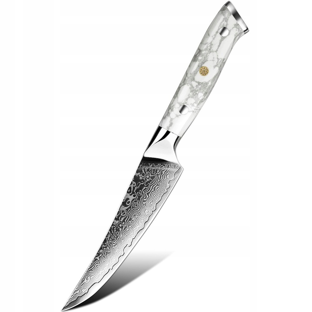 Damaškový kuchynský nôž Yuzuki Steak/Biela KP-37534