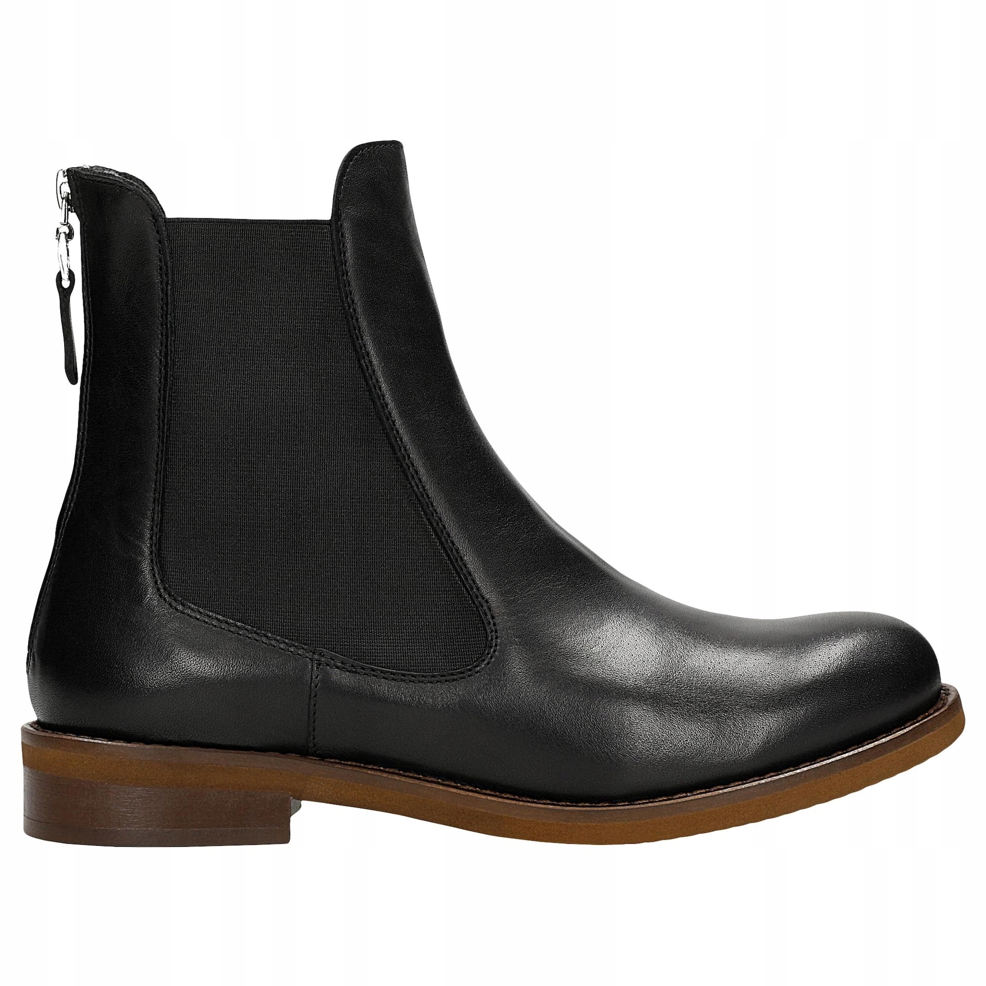 Černé dámské kožené lodičky s vyšším svrškem, velikost vel.