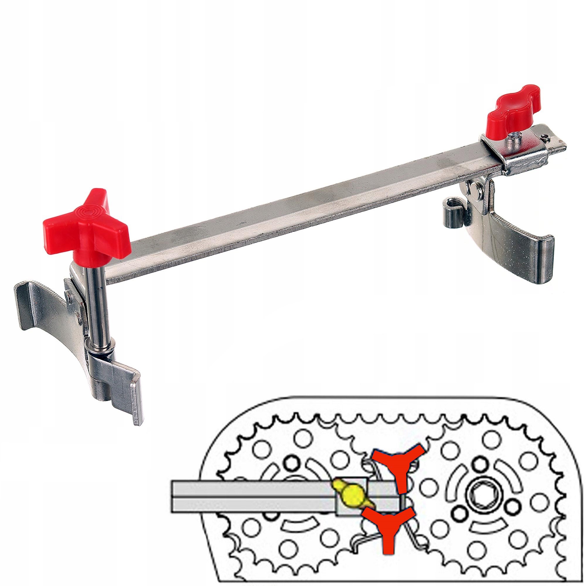 UNIWERSALNA BLOKADA KÓŁ ZĘBATYCH WAŁKÓW ROZRZĄDU