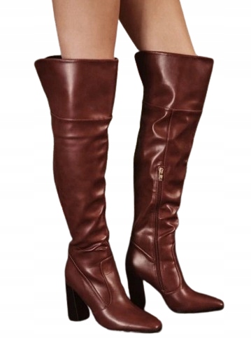 Nasty Gal Hnědé Klasické Kozačky S Vyhrnutým Svrškem 38 U1E