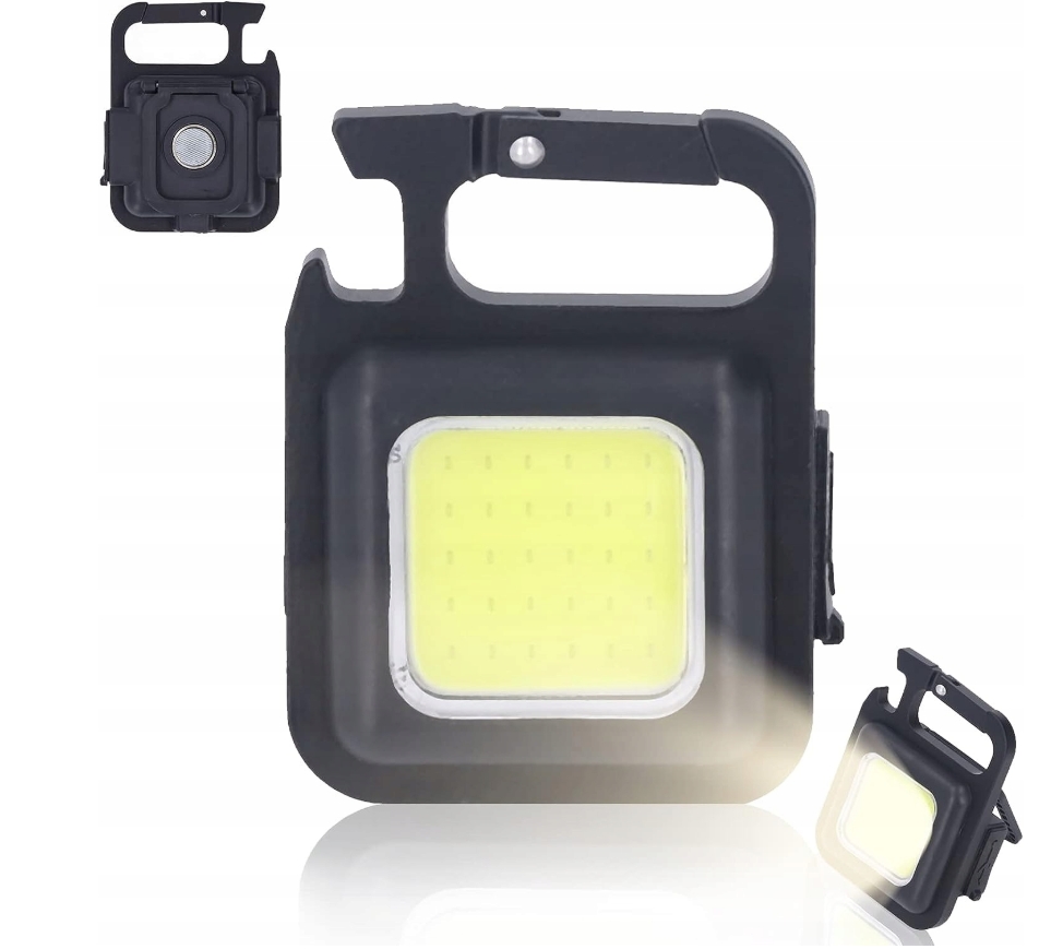 Mocna Mini Latarka Led Kieszonkowa Brelok Magnes Otwieracz Uchwyt Nóżka