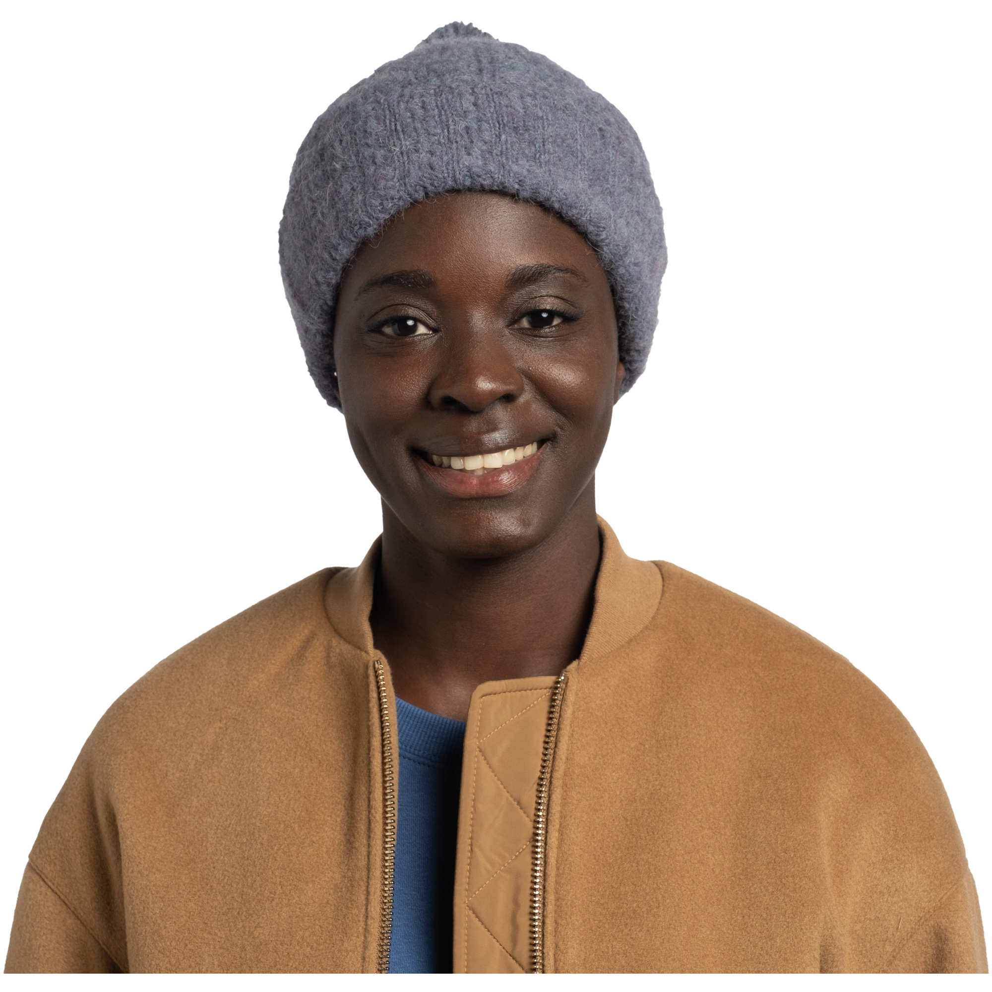 Buff Czapka zimowa z wełną alpaki Knitted Beanie Nerla kolor niebieski