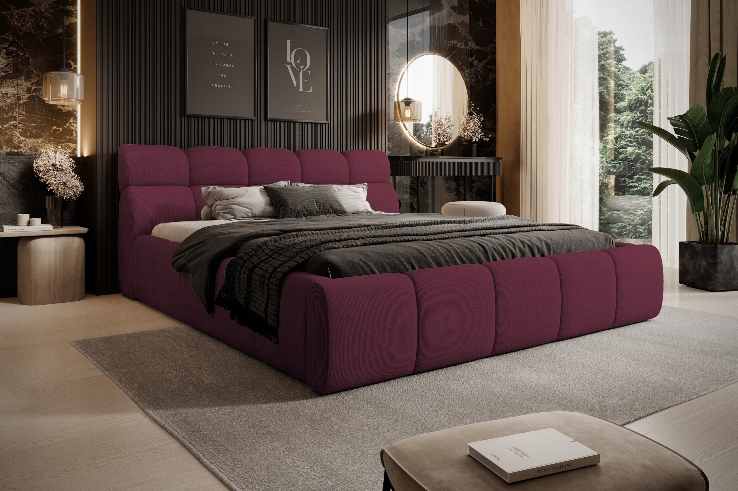 Moderní čalouněná postel 180x200 úložný prostor na povlečení Giulia Versailles