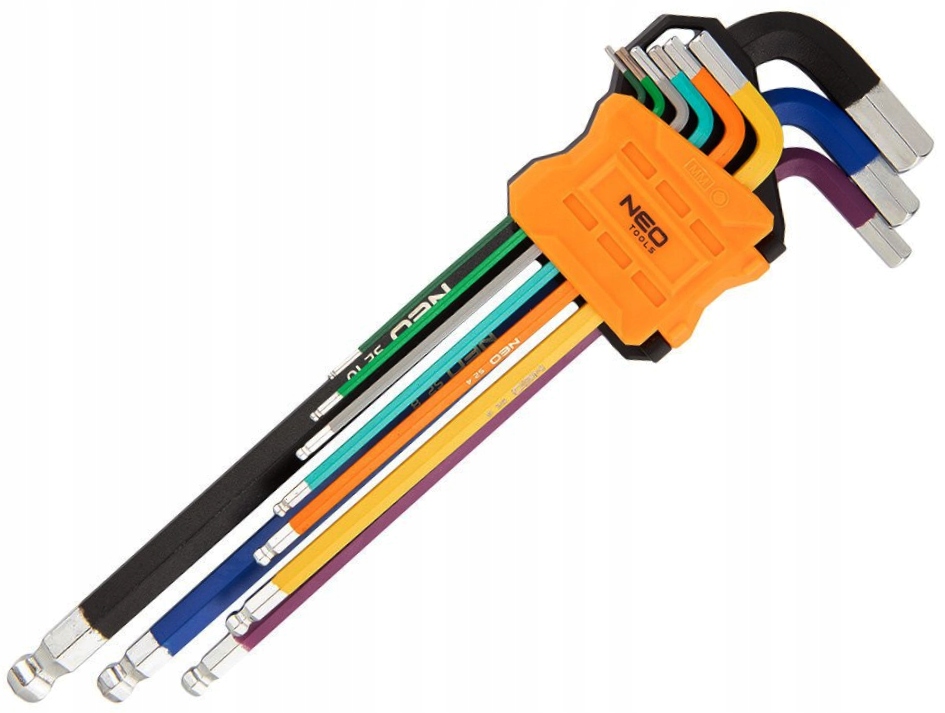 Zestaw Kluczy Imbusowych Sześciokątnych Kolorowych 1.5 2 2.5 3 4 5 6 8 mm