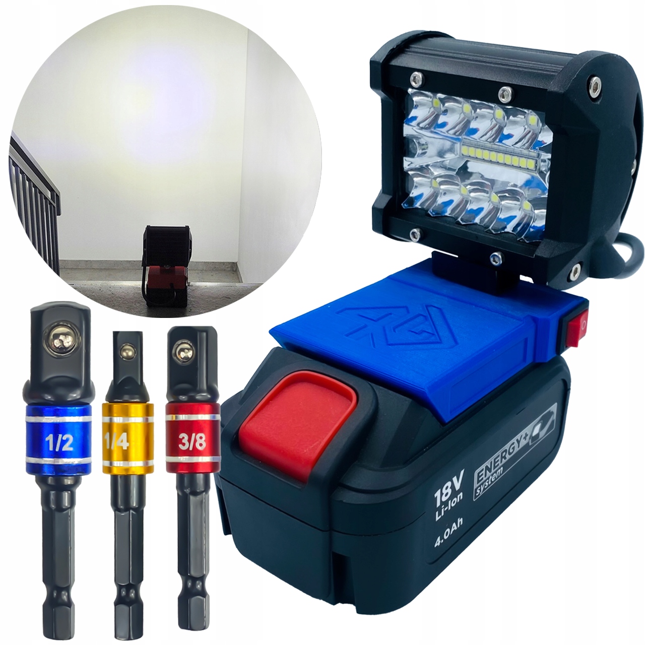 Sada Pracovní Lampa Graphite 18V Max Adaptéry Pro Nástavce