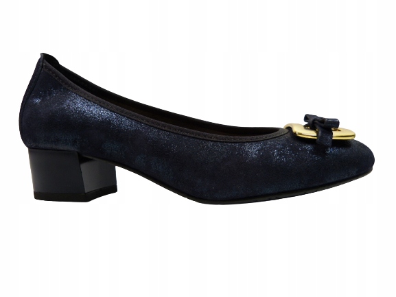 Cobalto dámské kožené polobotky na stabilním podpatku Sala 40,5