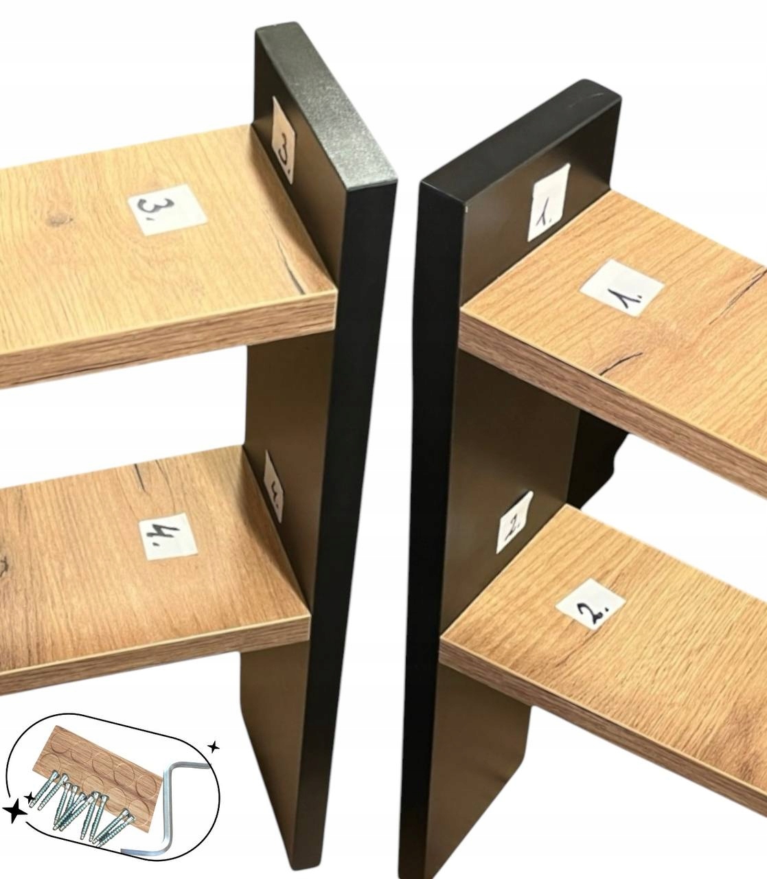 SZAFKA REGAŁ PÓŁKA NA BLAT STOJĄCA 45x35x11 Czarny+Dąb Marka inna