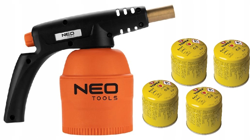 Plynová pájecí lampa Neo Tools 4 Piezo Náboje