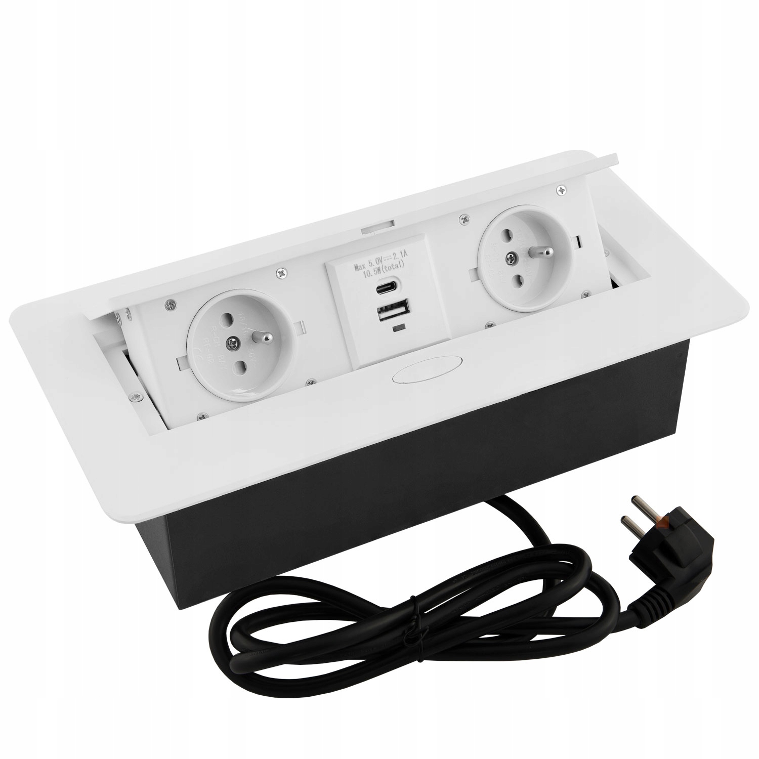 Zapuštěná zásuvka na desku Usb-c Klikane 230V Bílá