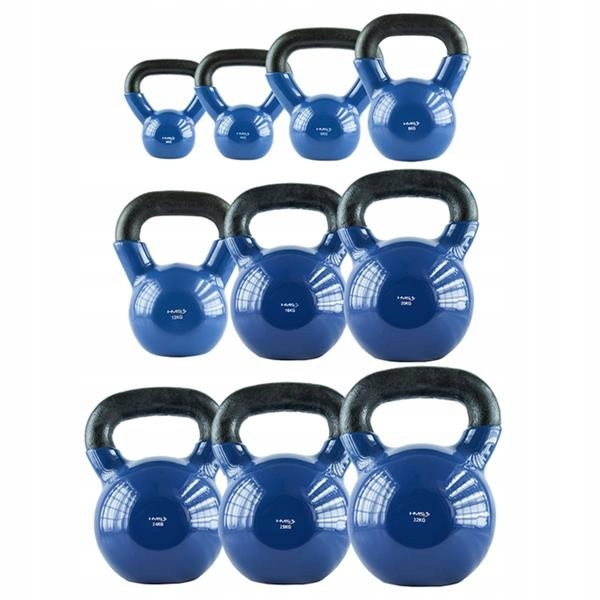 KNV04 BLUE KETTLEBELL ŻELIWNY POKRYTY WINYLEM HMS Model KN 4