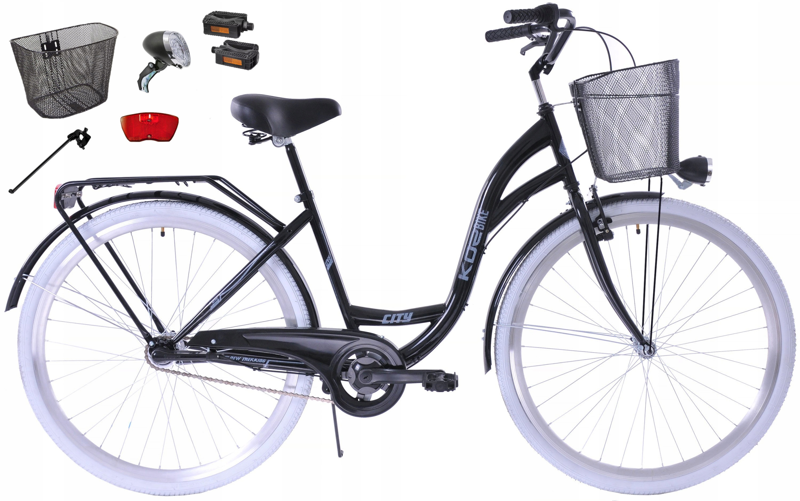 Rower Miejski 28 damski 3Biegi Kozbike K14 kosz