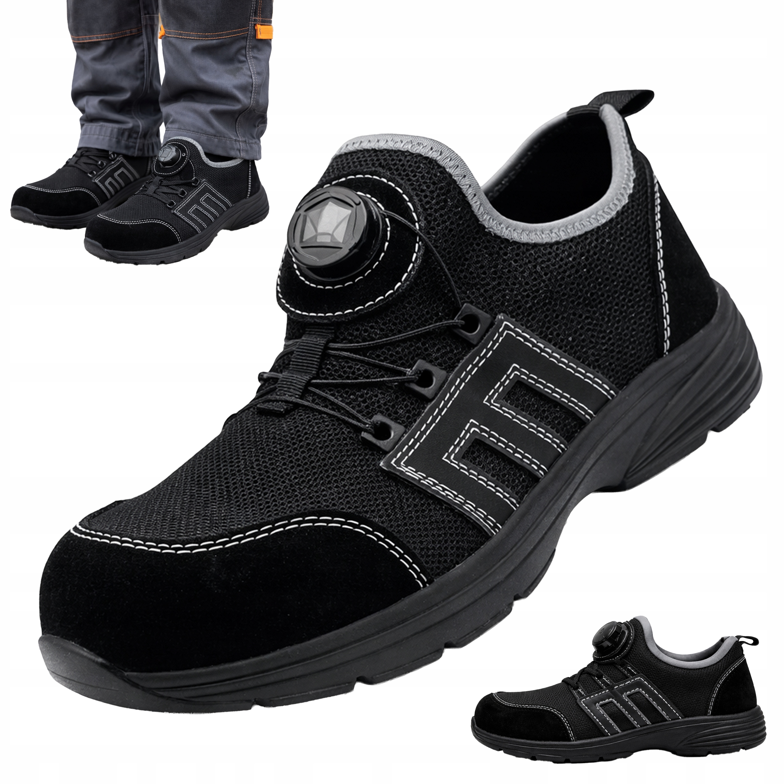 Buty robocze męskie Z Podnoskiem Antyprzebiciowe Półbuty Lekkie Przewiewne