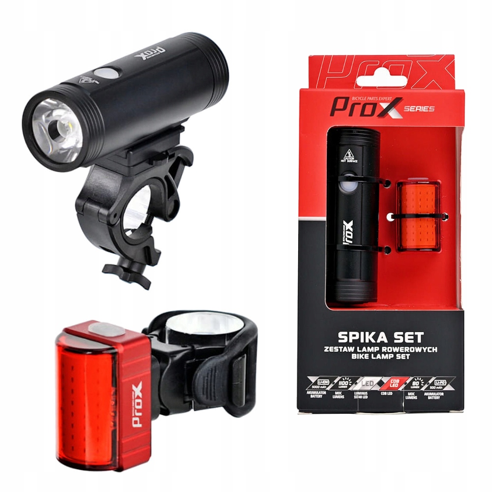 

Zestaw Lampek ProX Spika 1100Lm Zeta S 80Lm Usb