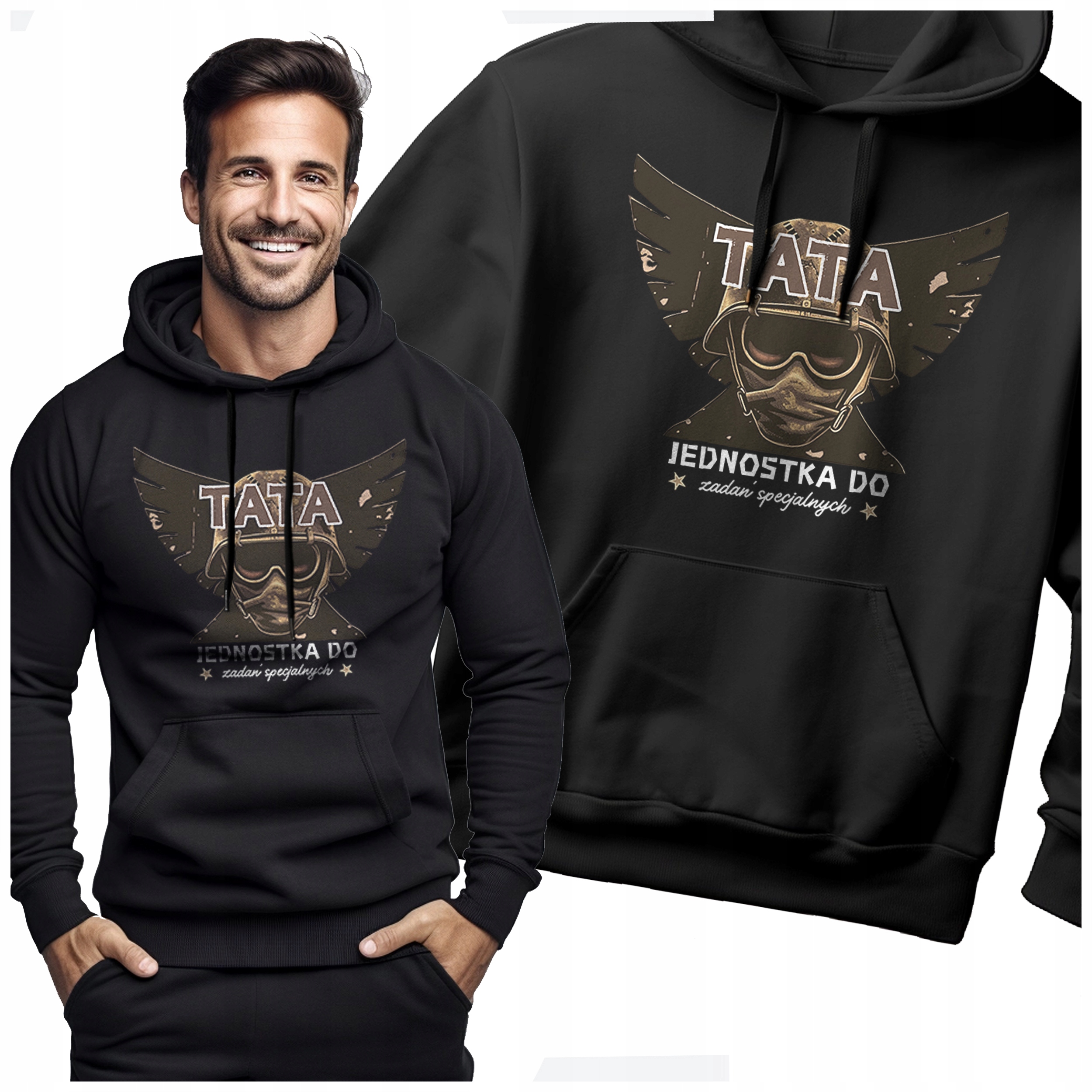 Pánská Mikina S Potiskem Tata Jednotka Pro Speciální Úkoly Potisk Kapuce