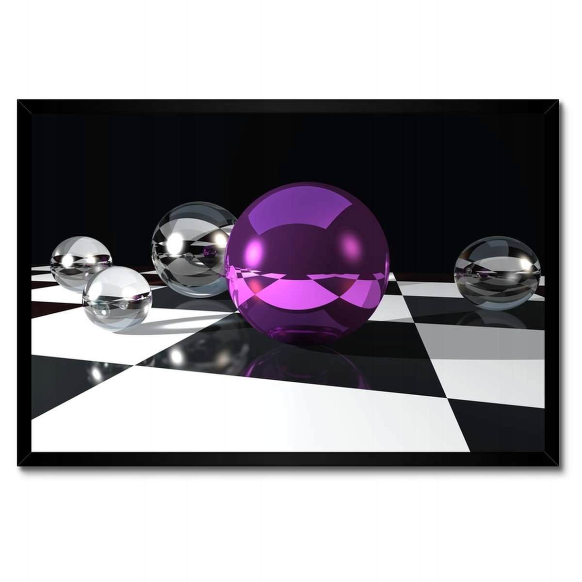 Plakáty v rámu 60x40 Fialová koule na mřížce