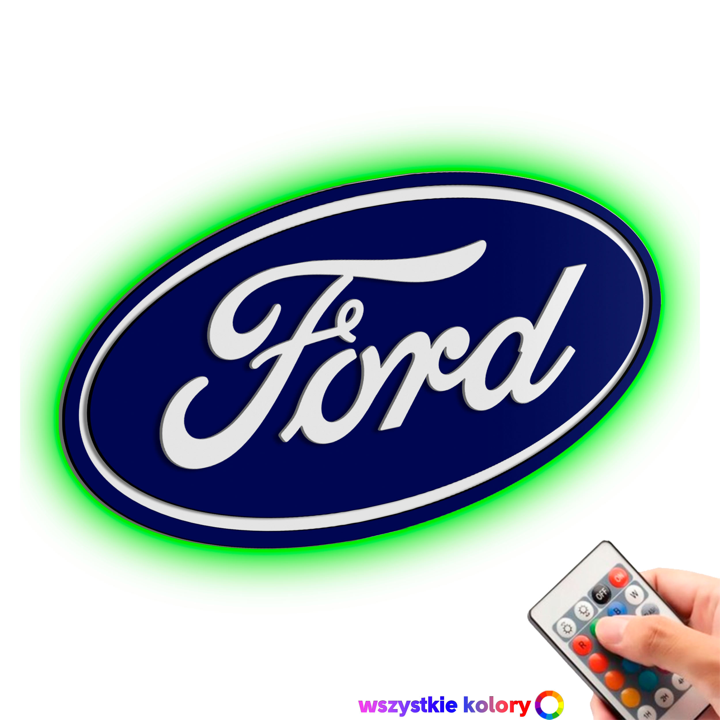 Dřevěný 3D obraz Logo Ford Nástěnná Dekorace Dárek Noční Lampa Led